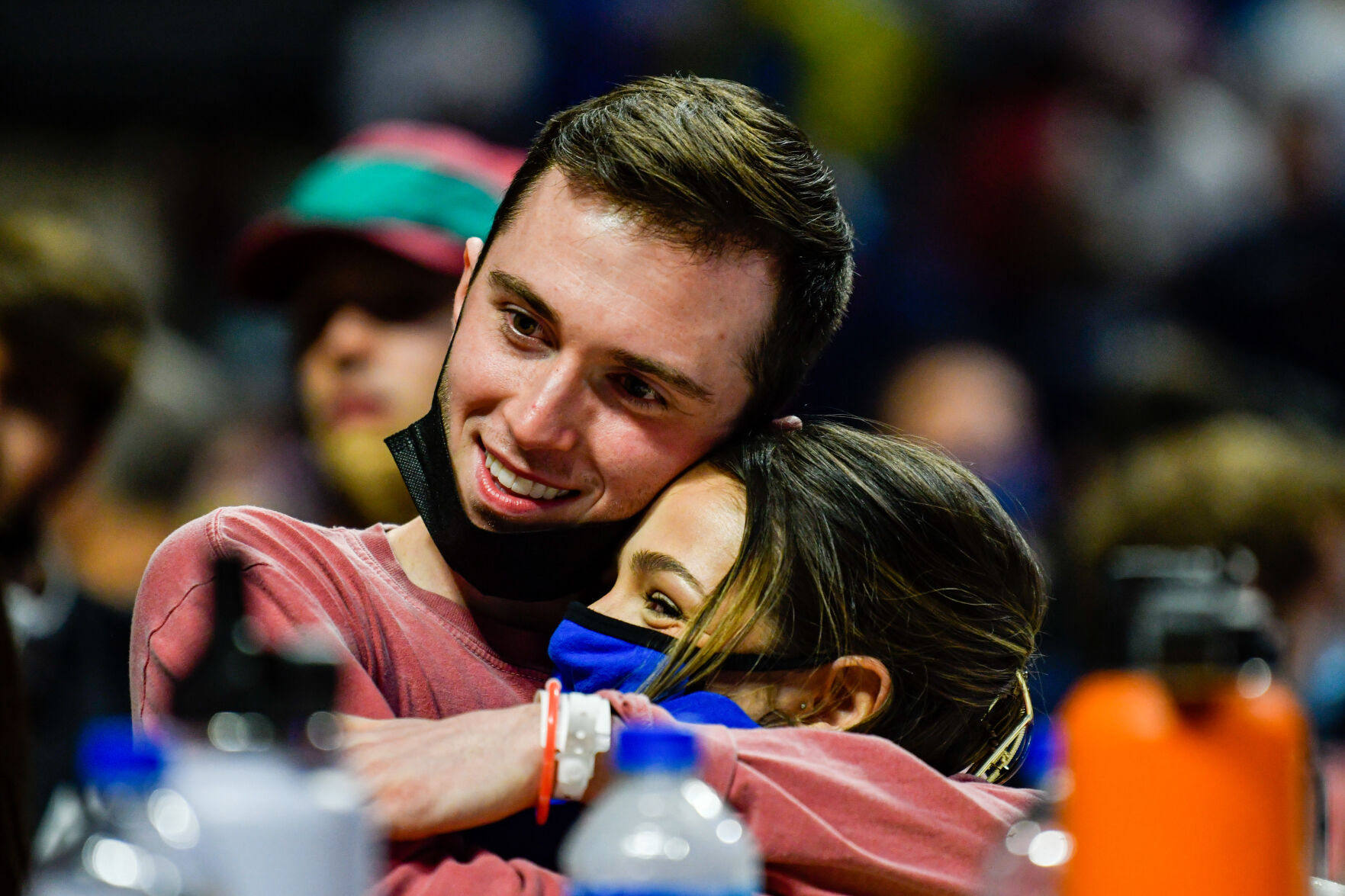 THON 2022, Adam Bittner hugs Alexa Stone after both received dancer mail